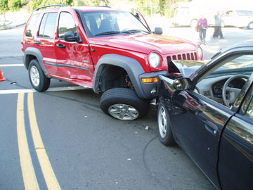 Crash between SUV and other car