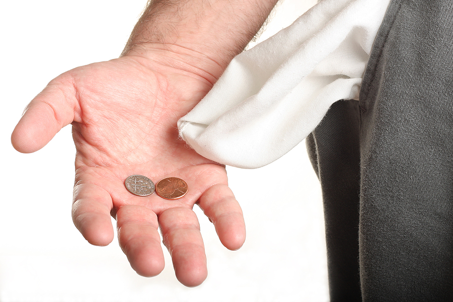 Empty pocket with no money